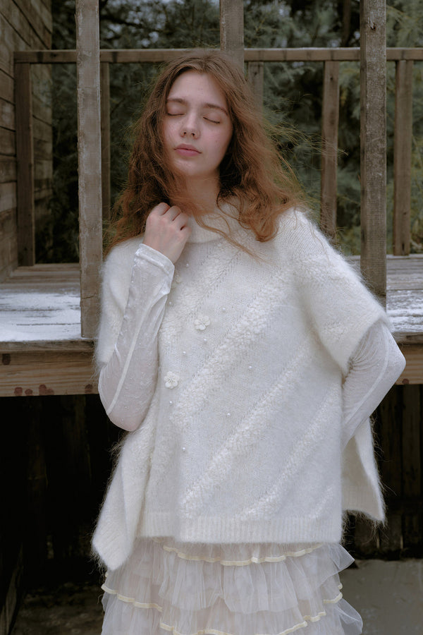 Beaded Alpaca Wool Shawl Skirt Set-Up