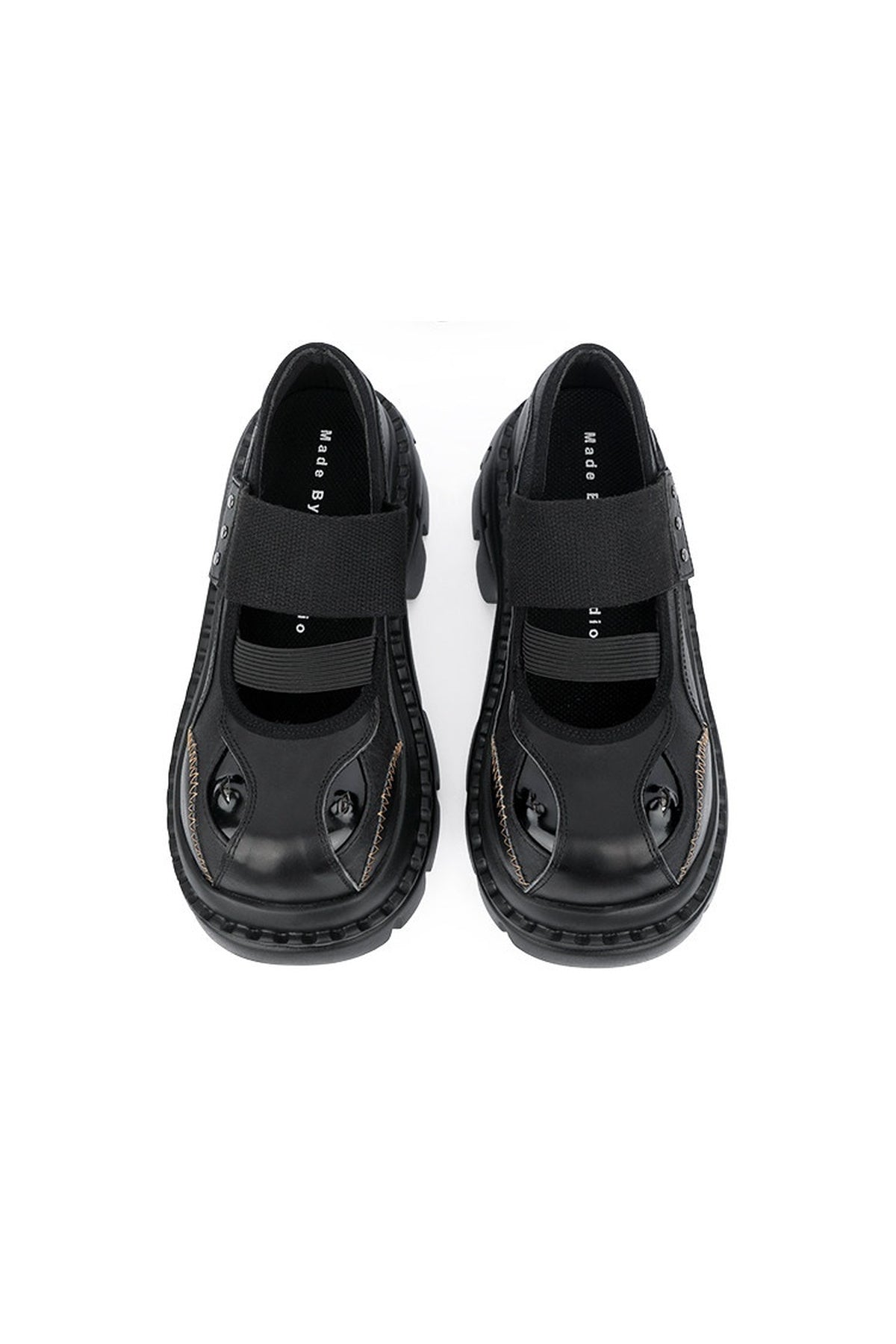 Dark Design Platform Height-Increasing Mary Jane Shoes