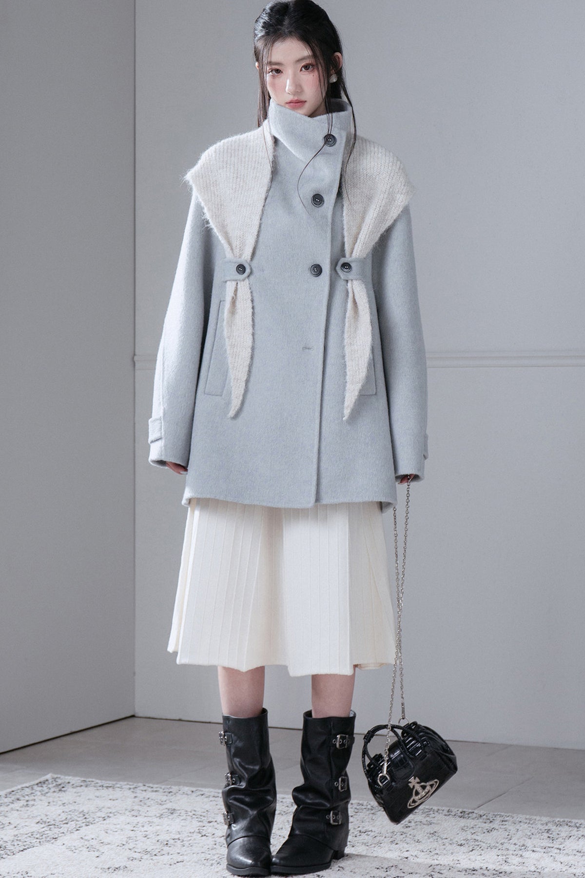 Camel Wool Silk Shawl Coat