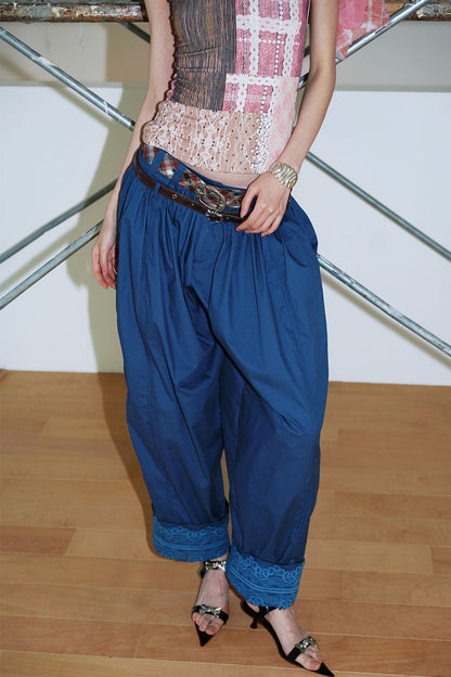 Retro Solid Color Balloon Pants