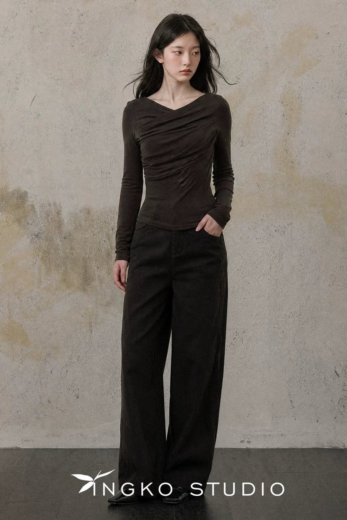 Chestnut Brown Straight Pants