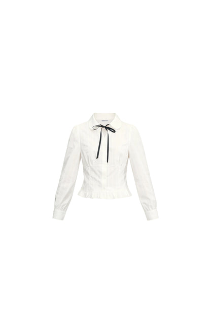 Long Sleeve Jacquard Shirt Skirt Set-Up