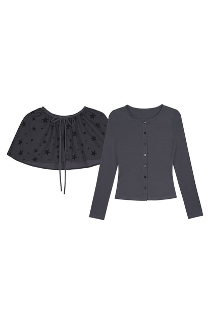 Star Shawl Cardigan Set