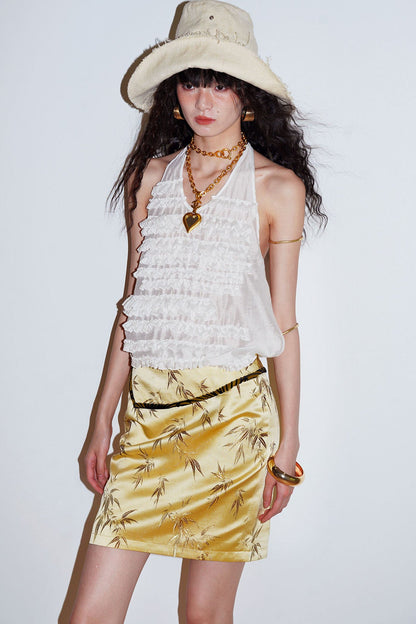 Bamboo Leaf Jacquard Skirt