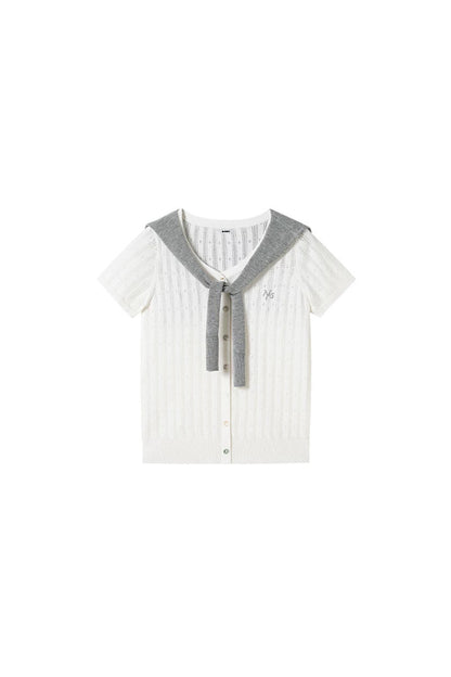 Tencel Linen Color-Block T-Shirt
