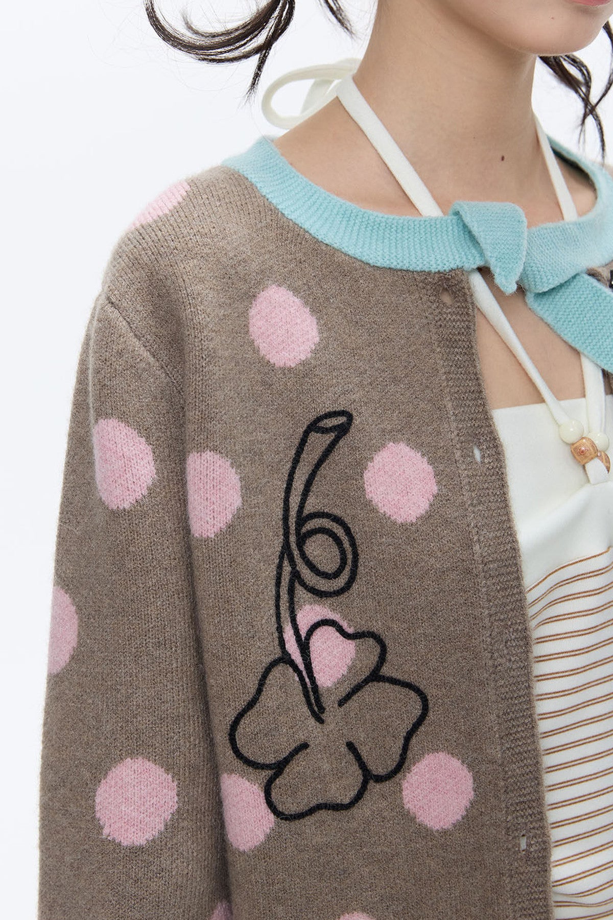 Mint Green Polka Dot Cardigan