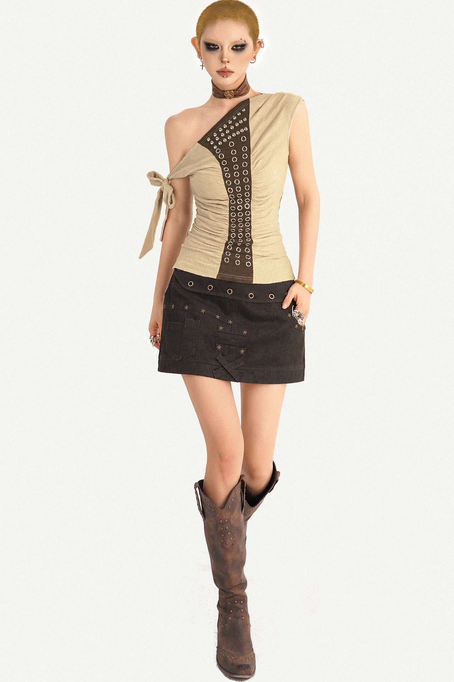 Off-Shoulder Tie-Up Top