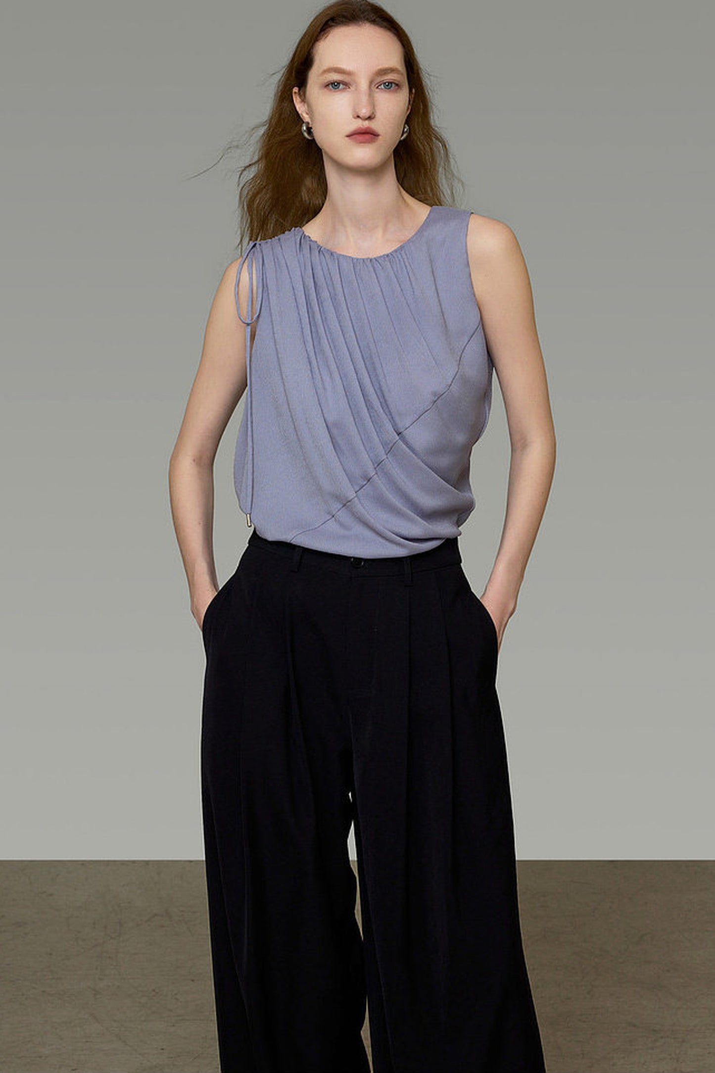 French Style Ruched Sleeveless Camisole