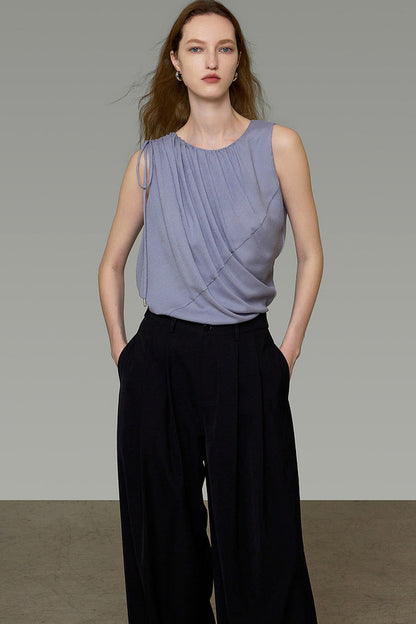 French Style Ruched Sleeveless Camisole