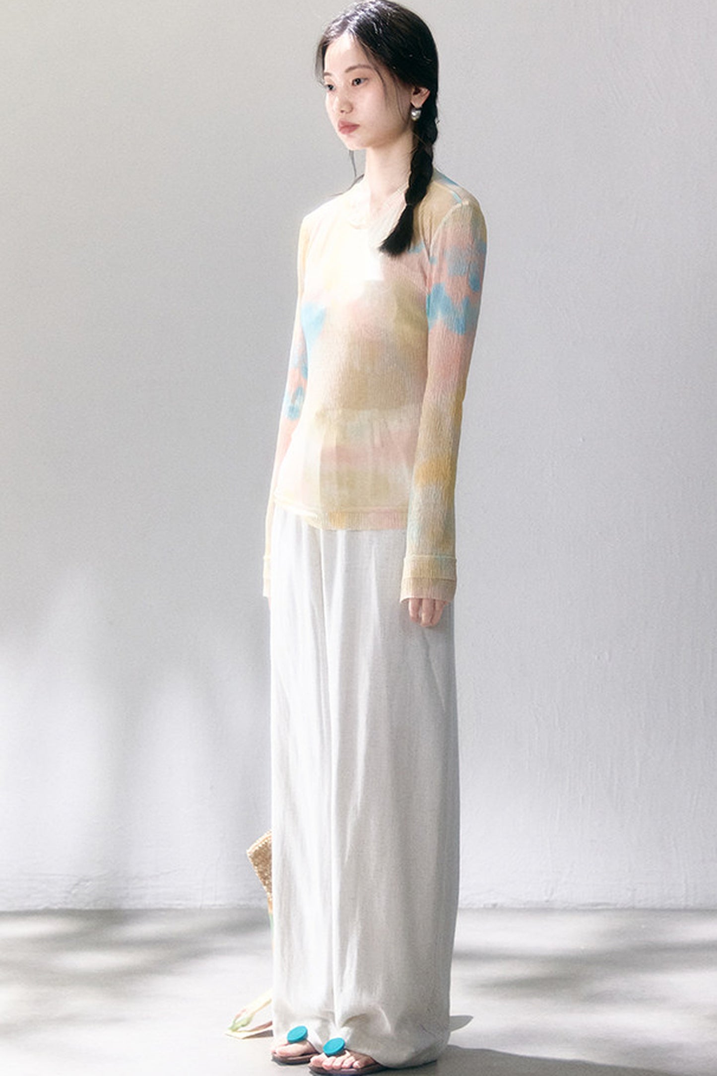Linen Blend Air Wide-Leg Trousers