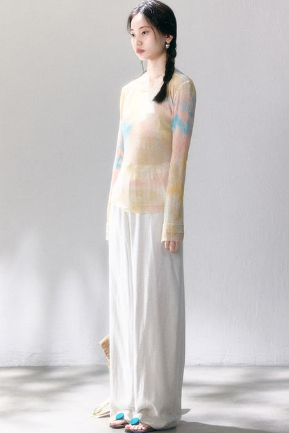 Linen Blend Air Wide-Leg Trousers