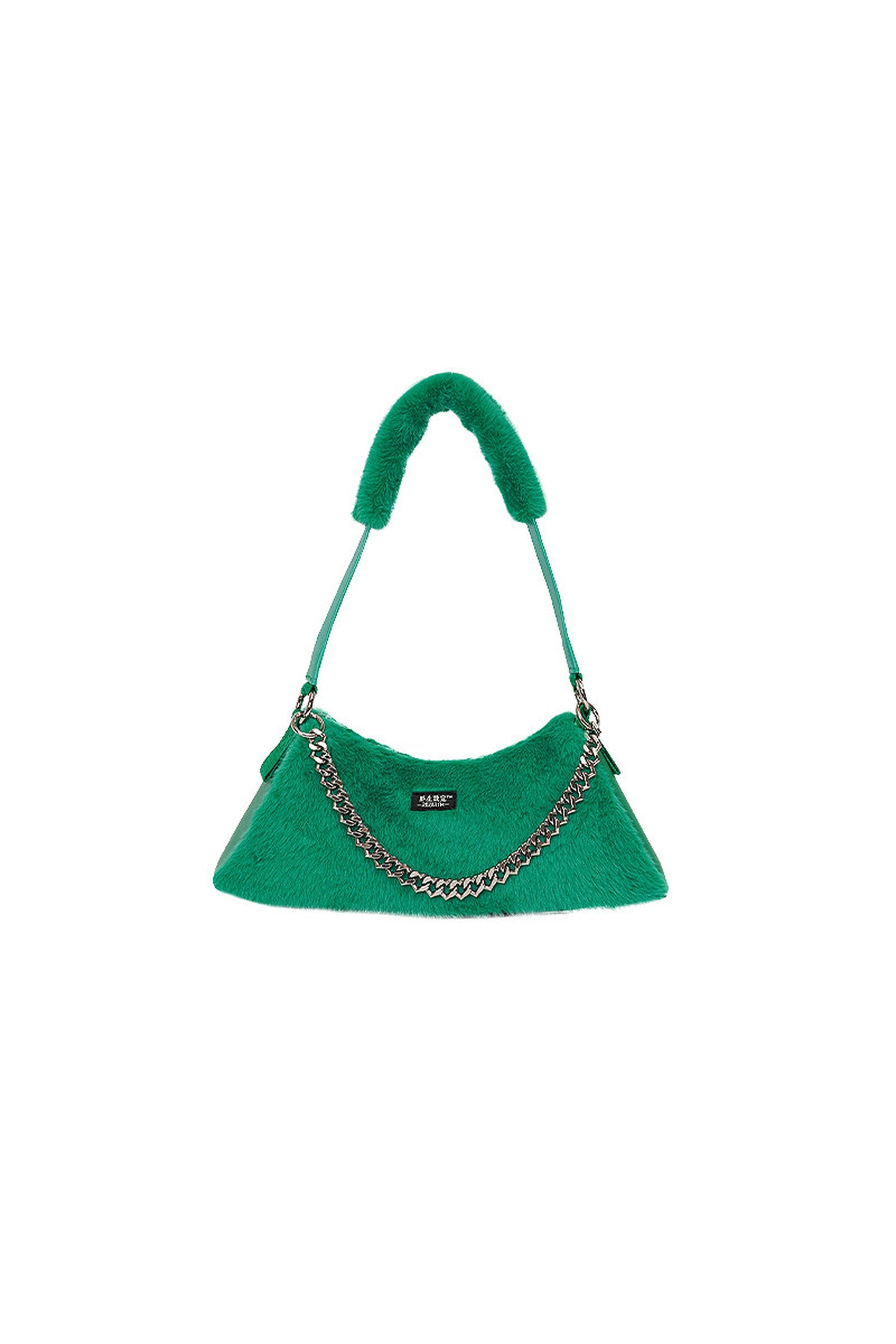 Solid Color Fur Underarm Crossbody Shoulder Bag