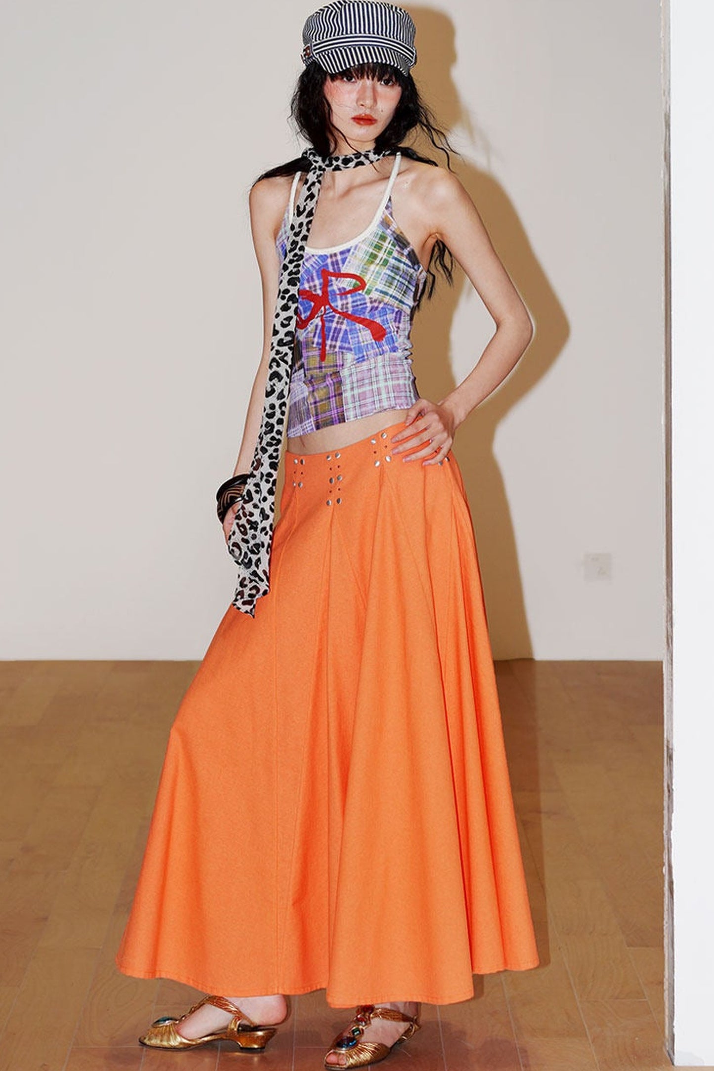 Rhinestone A-Line Skirt