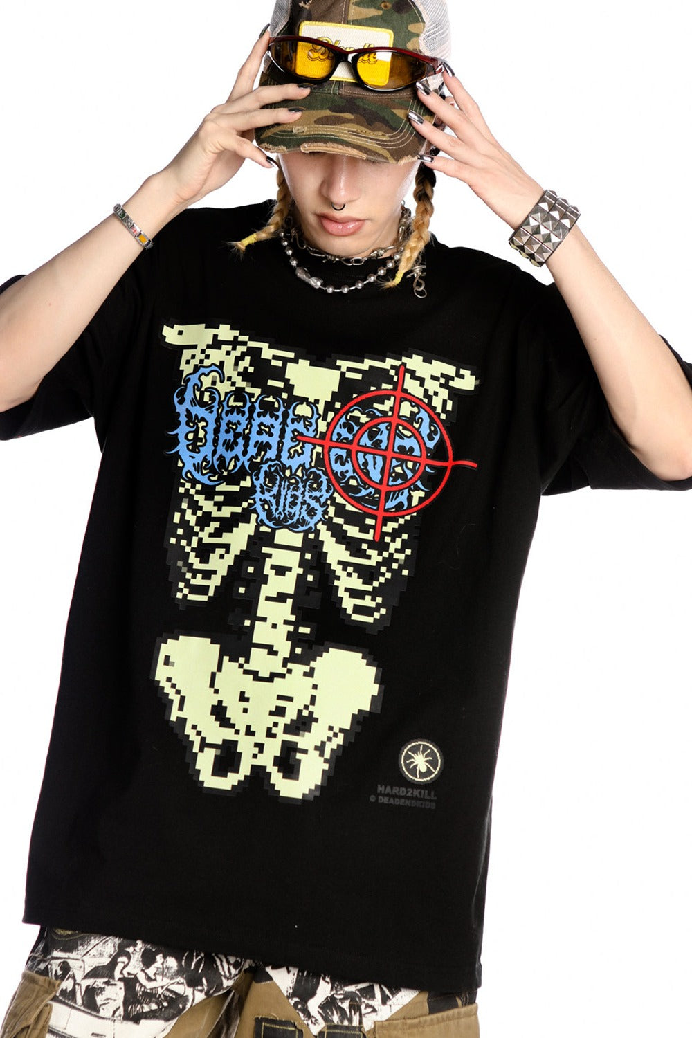 Skeleton Rock Hip-Hop Loose Blouse