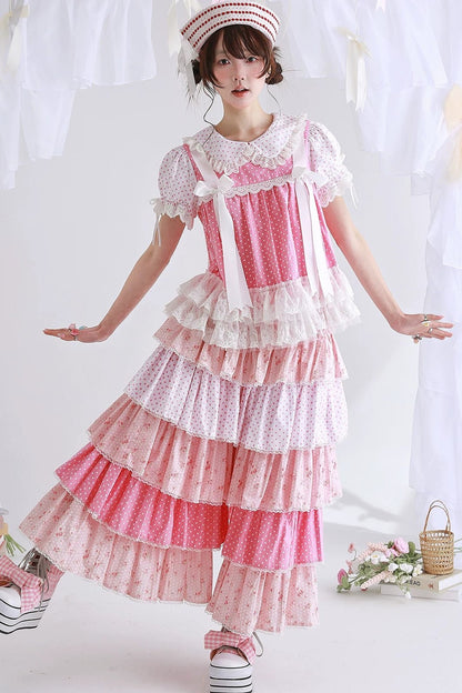 Retro Pink Polka Dot Bow Shirt