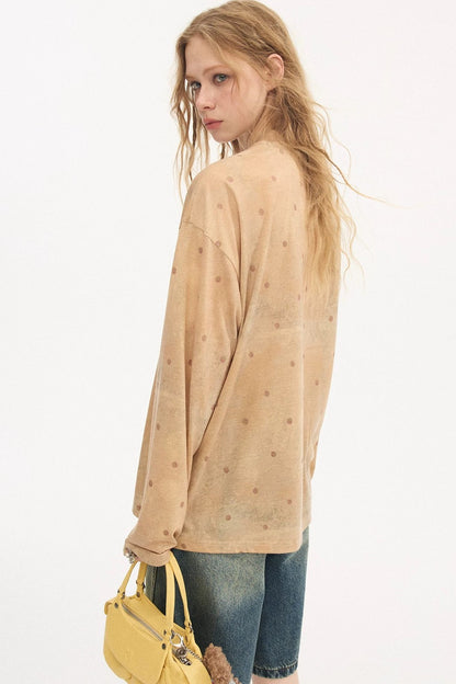 Retro Bunny Polka Dot Long Sleeve Tee
