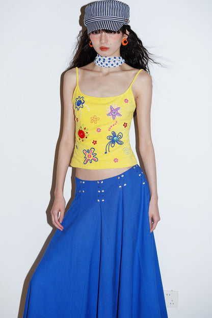 Colorful Rope Embroidery Camisole