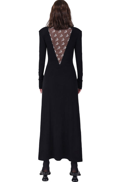 Mesh High Neck Dress