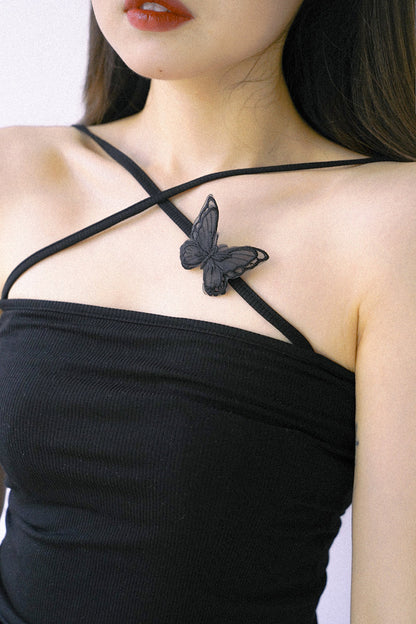 Butterfly Cross Strap Knit Camisole
