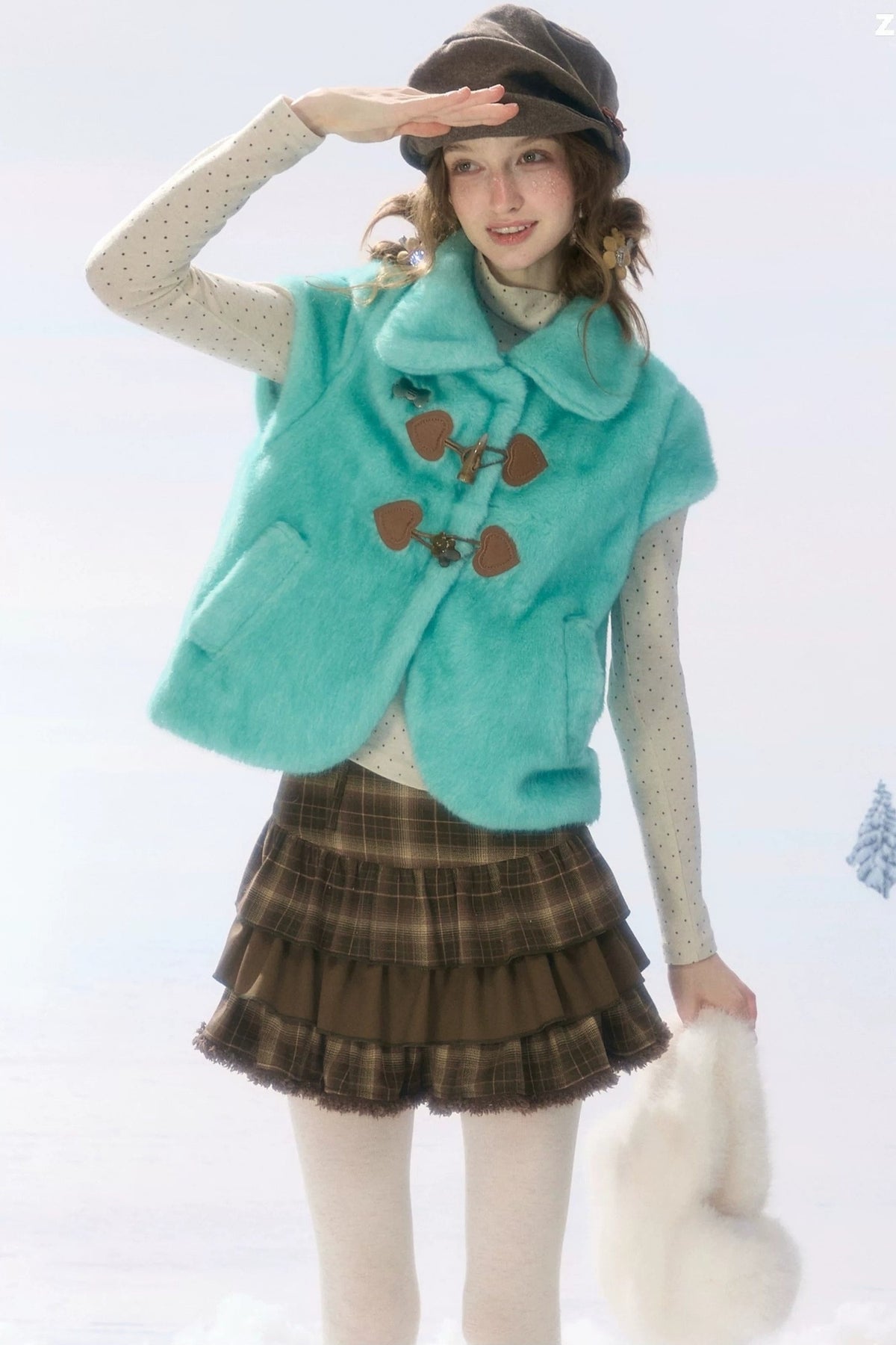 Lamb Wool Toggle Vest Jacket