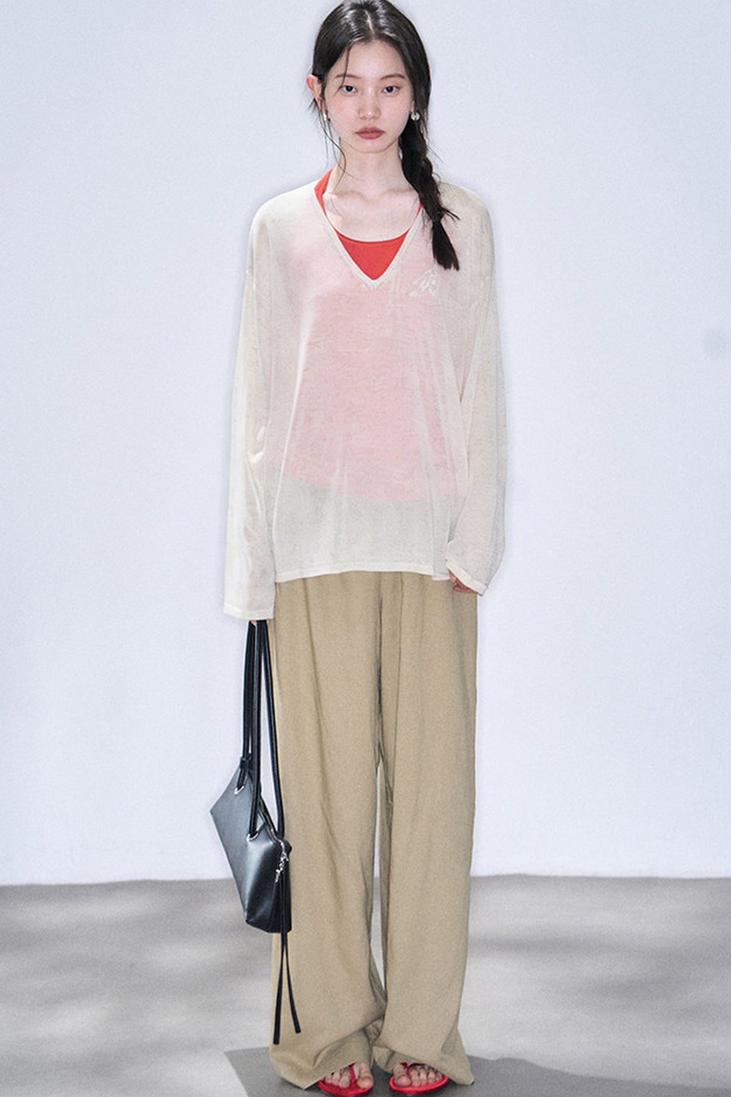 Linen Blend Air Wide-Leg Trousers