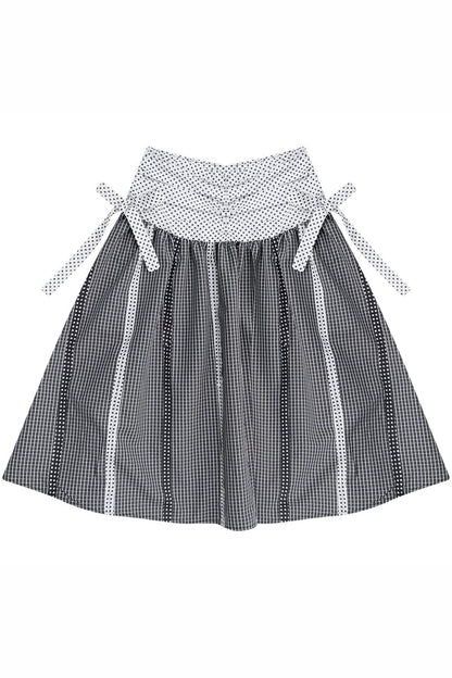Black and White Plaid Patchwork Skirt