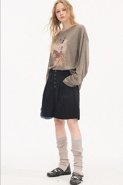 Pleated Gray Dress Shorts