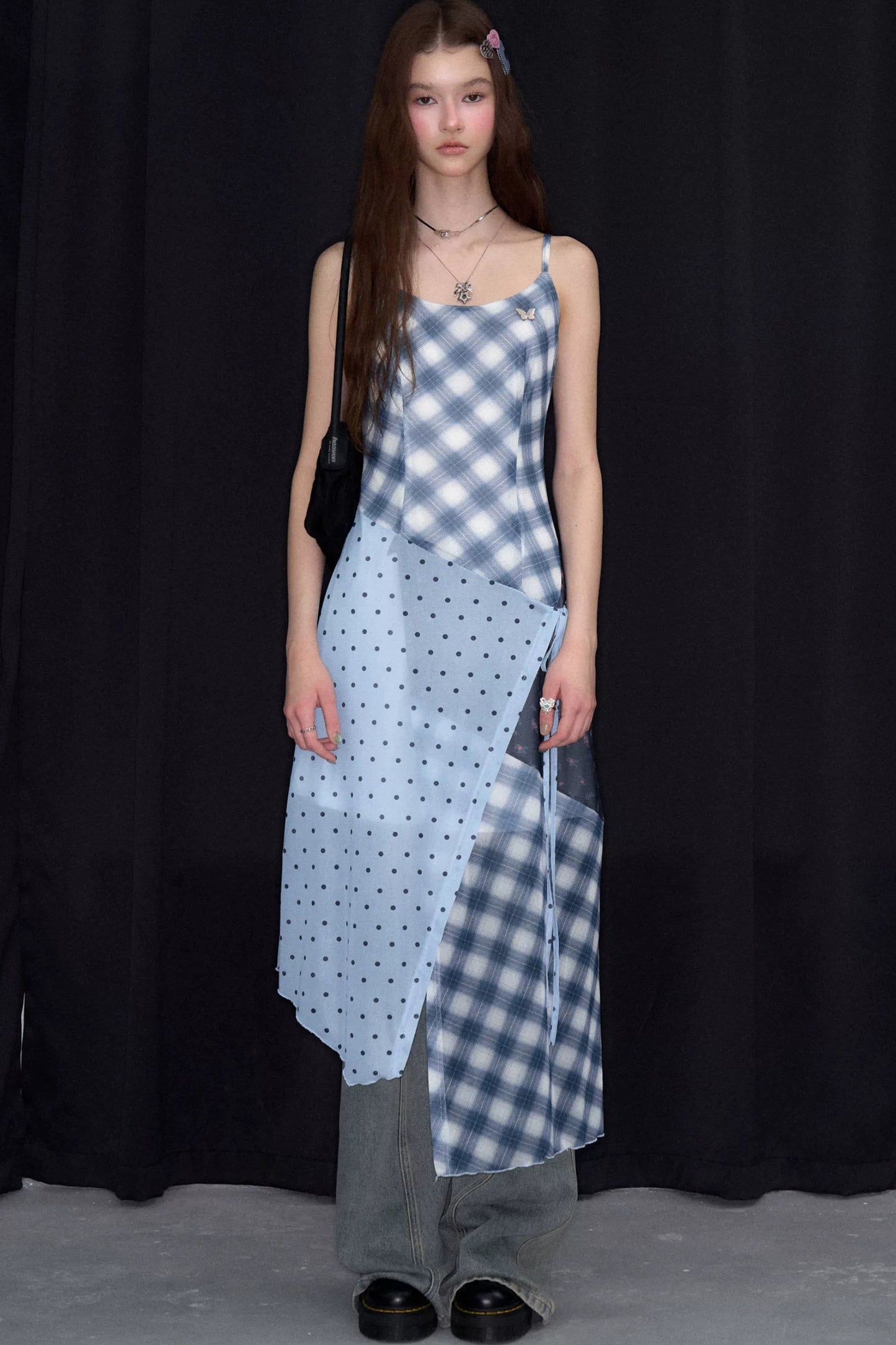 Mist Blue Polka Dot Dress