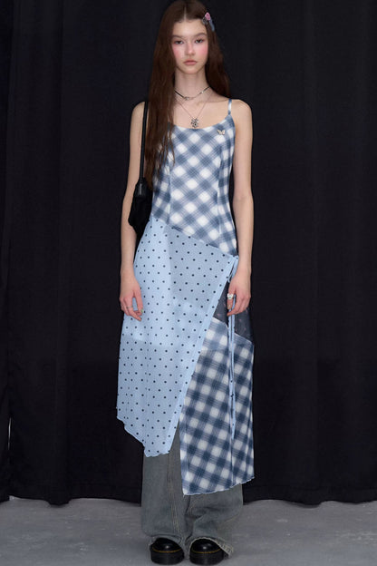 Mist Blue Polka Dot Dress