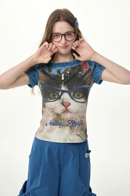 Round Neck Short-Sleeve Top