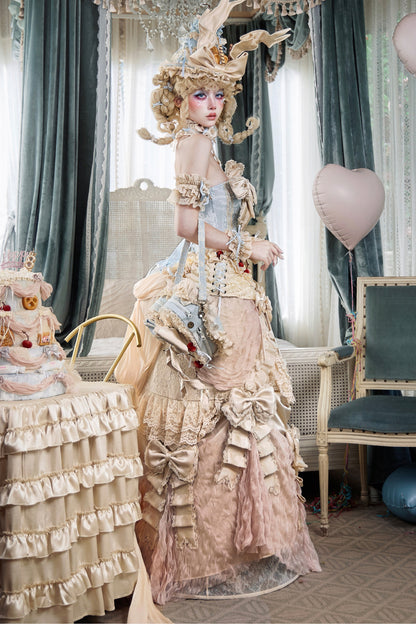 French Rococo Cherry Twin Heart Cake Handbag