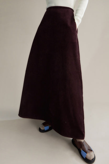 Retro Corduroy A-Line Skirt