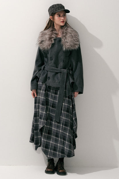Fur Collar Wool Coat