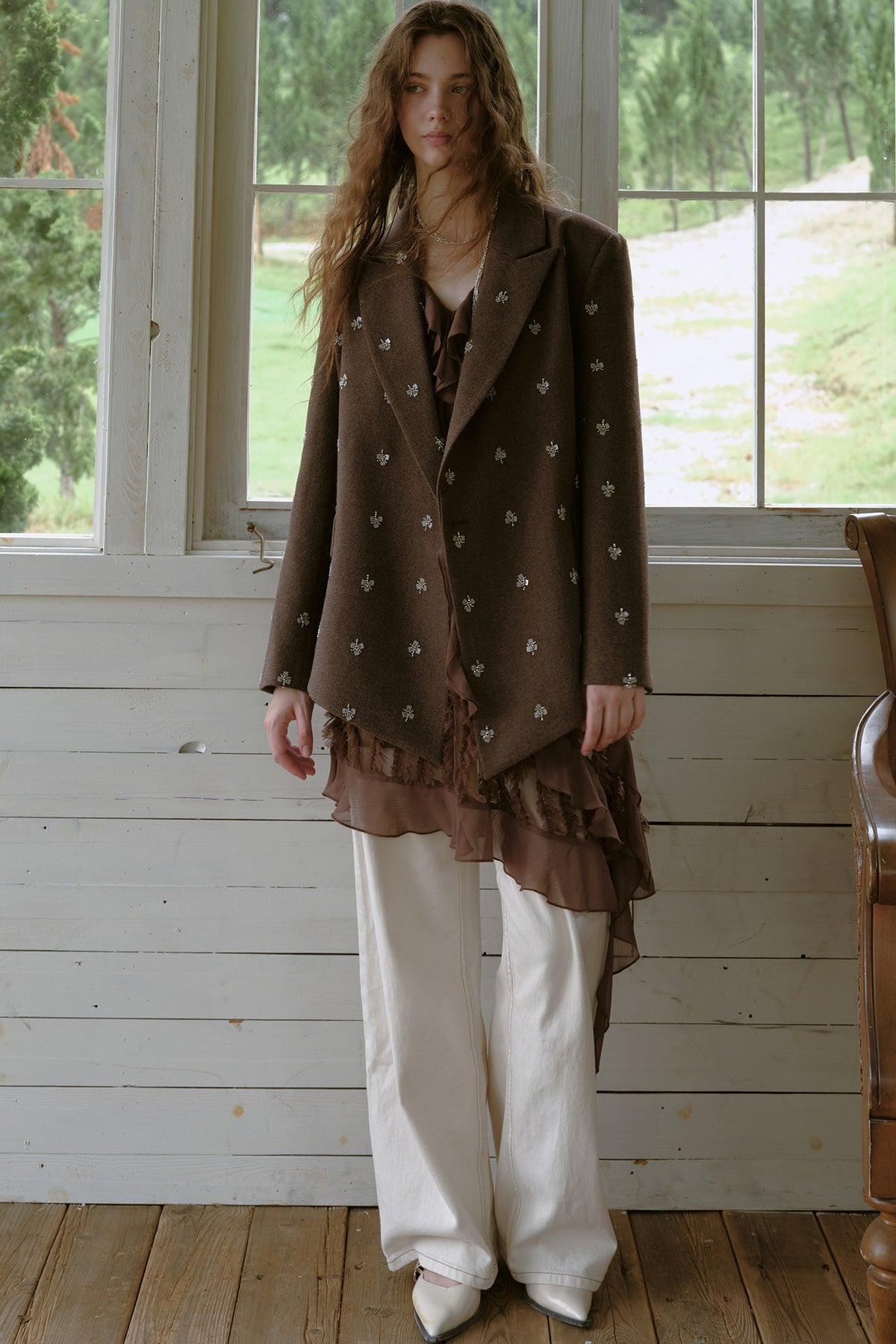 Beaded Woolen Blazer