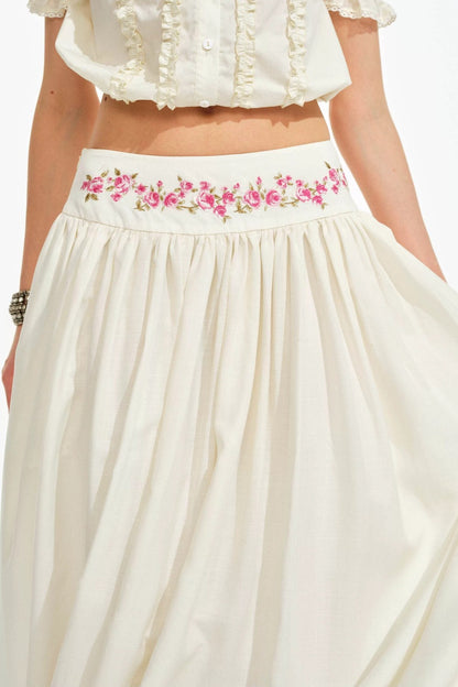 Rose Holiday Ramie Puff Sleeve Set-Up