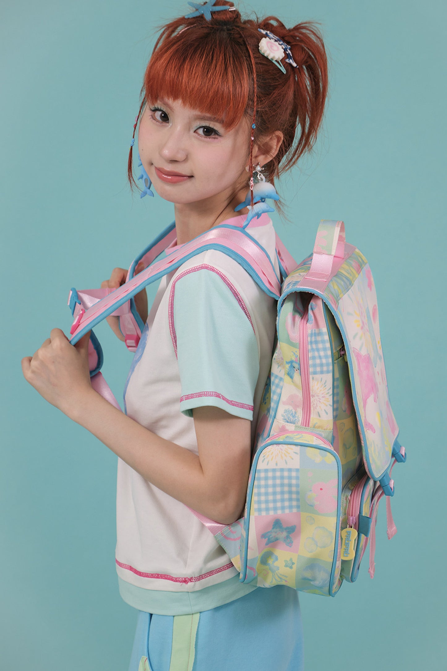 Large Capacity Dolphin Print Backpack