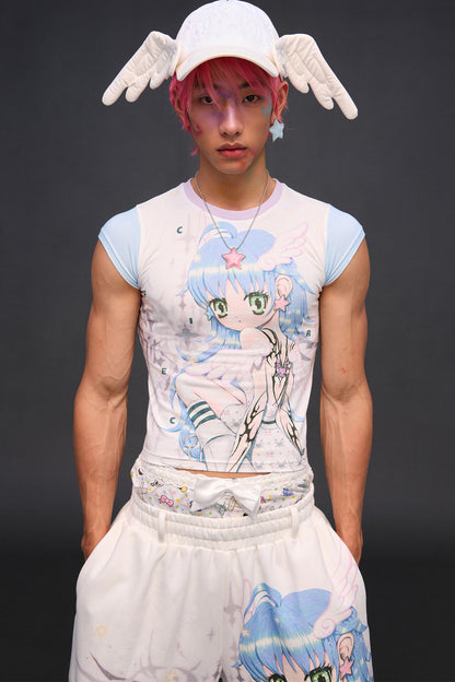 Six-Winged Angel Printed Blouse