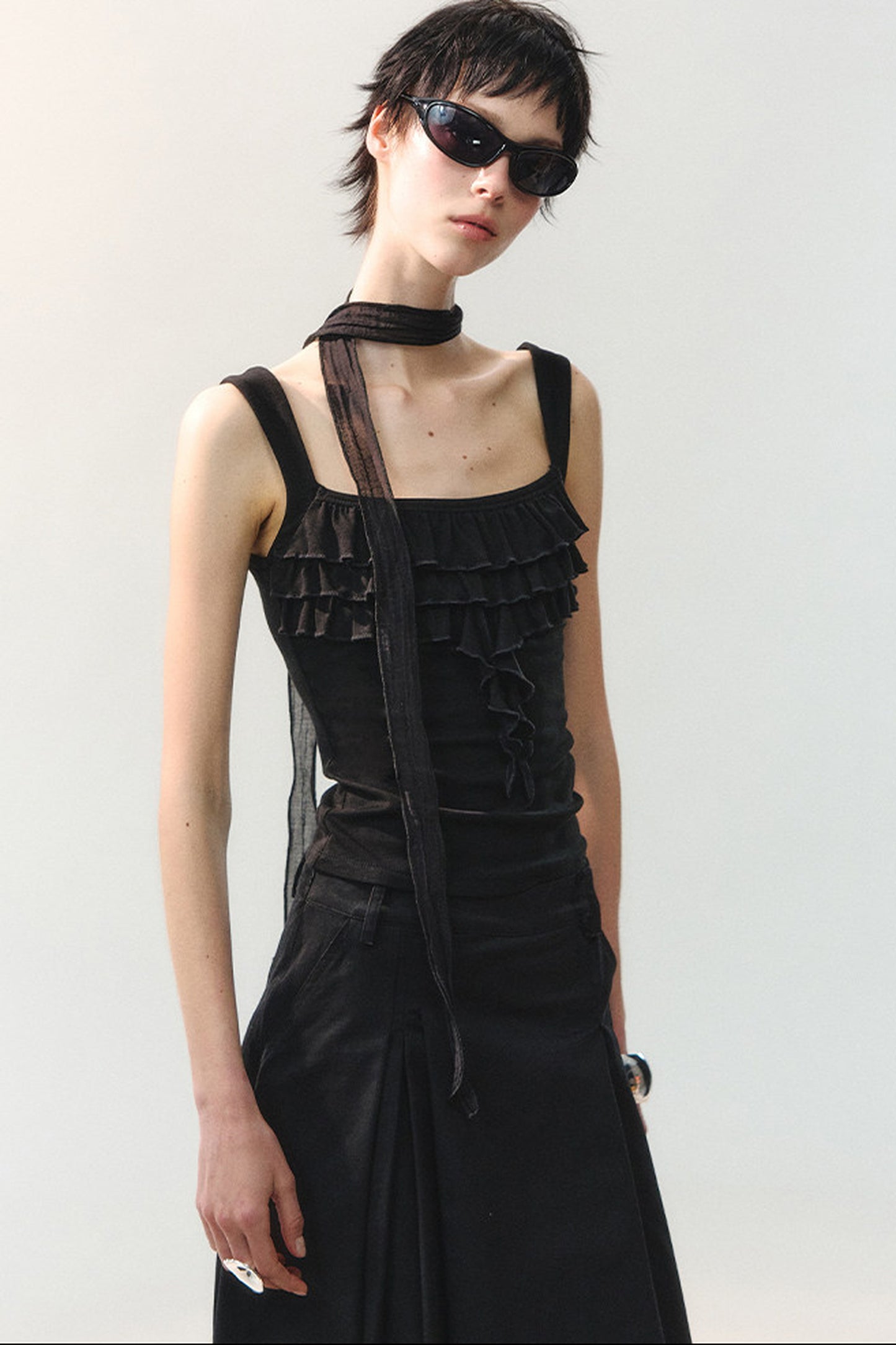 Square Neck Ruffle Camisole
