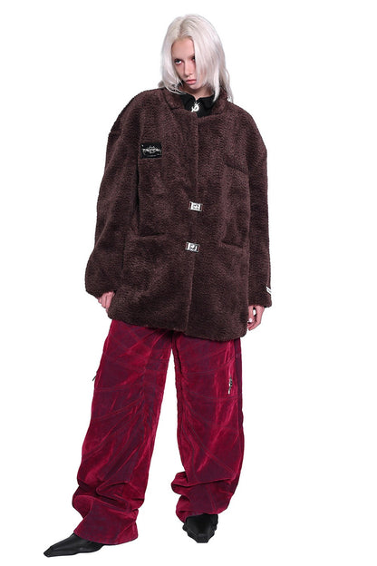 Caramel Suede Oversized Silhouette Jacket