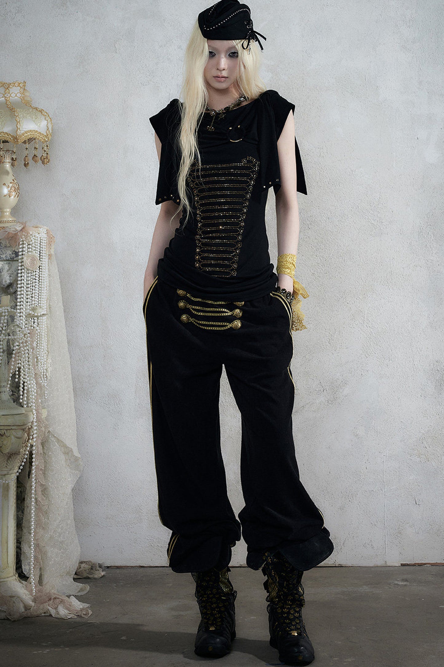 Rhinestone Corset Short-Sleeve Knit Dress