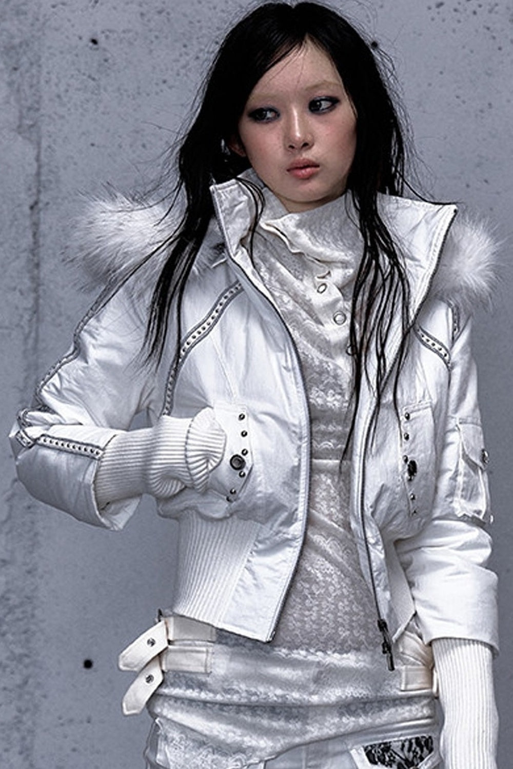 Hooded Fur Collar Parka Outer