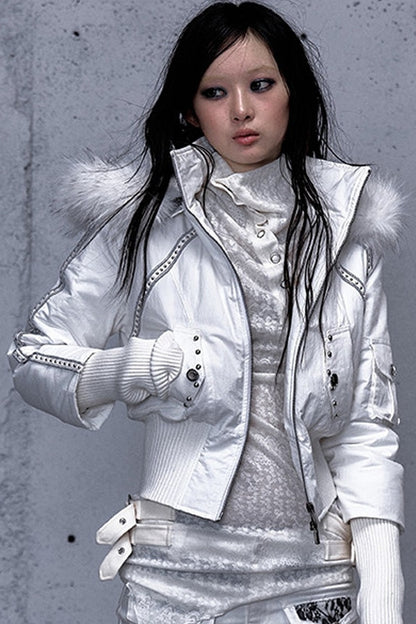Hooded Fur Collar Parka Outer