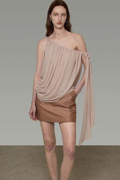 Off-Shoulder Ribbon Tie Top