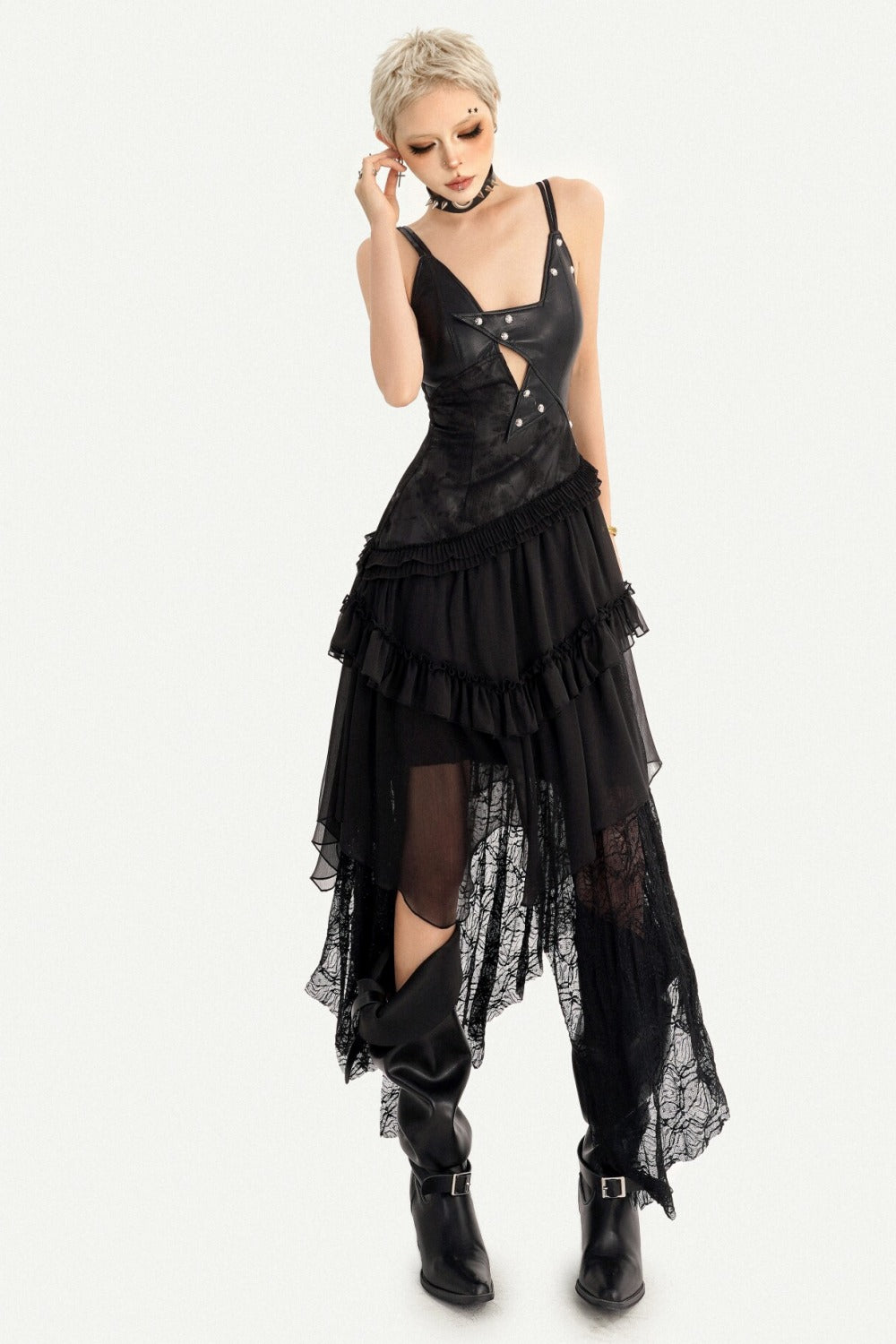 Gothic Lace Patchwork Dress