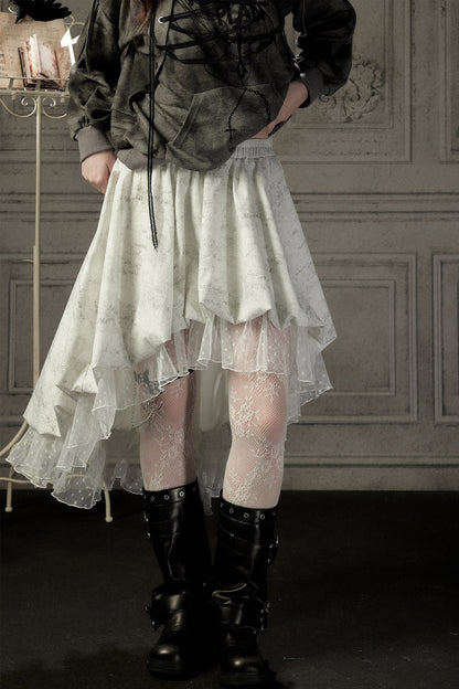 Light Lace Asymmetrical Skirt