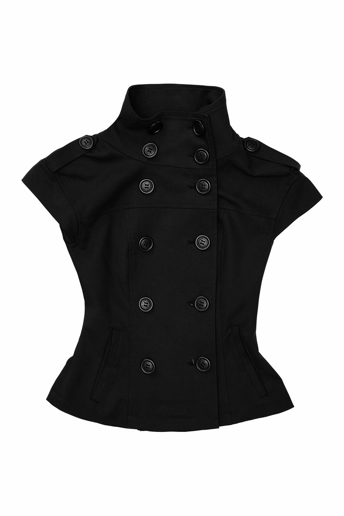Stand Collar Double-Breasted Jacket