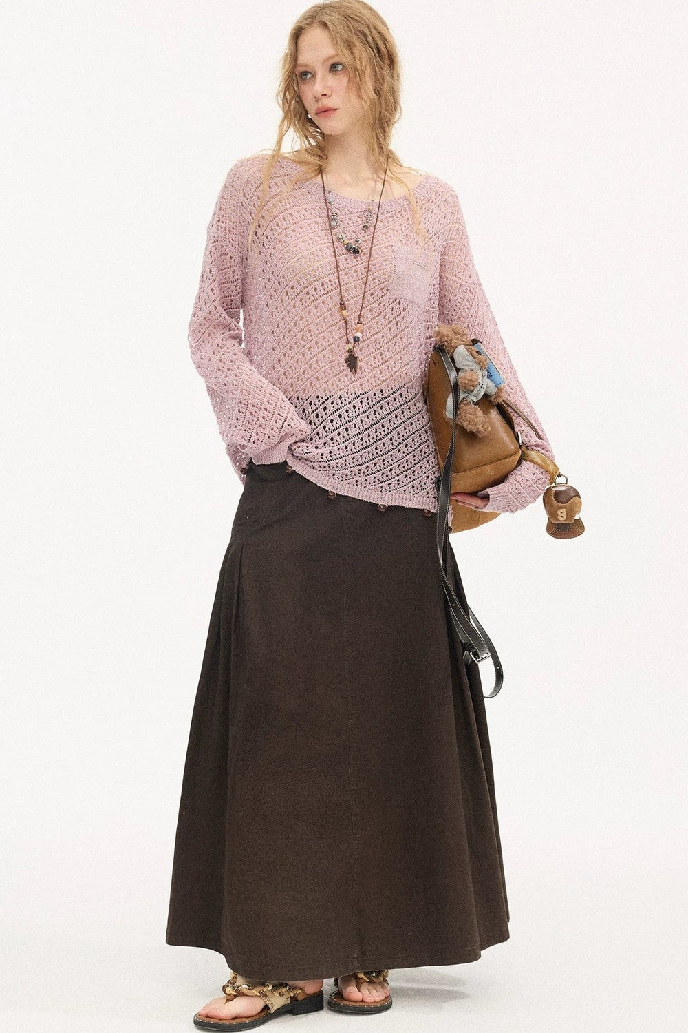 Pleated Pocket Umbrella Skirt