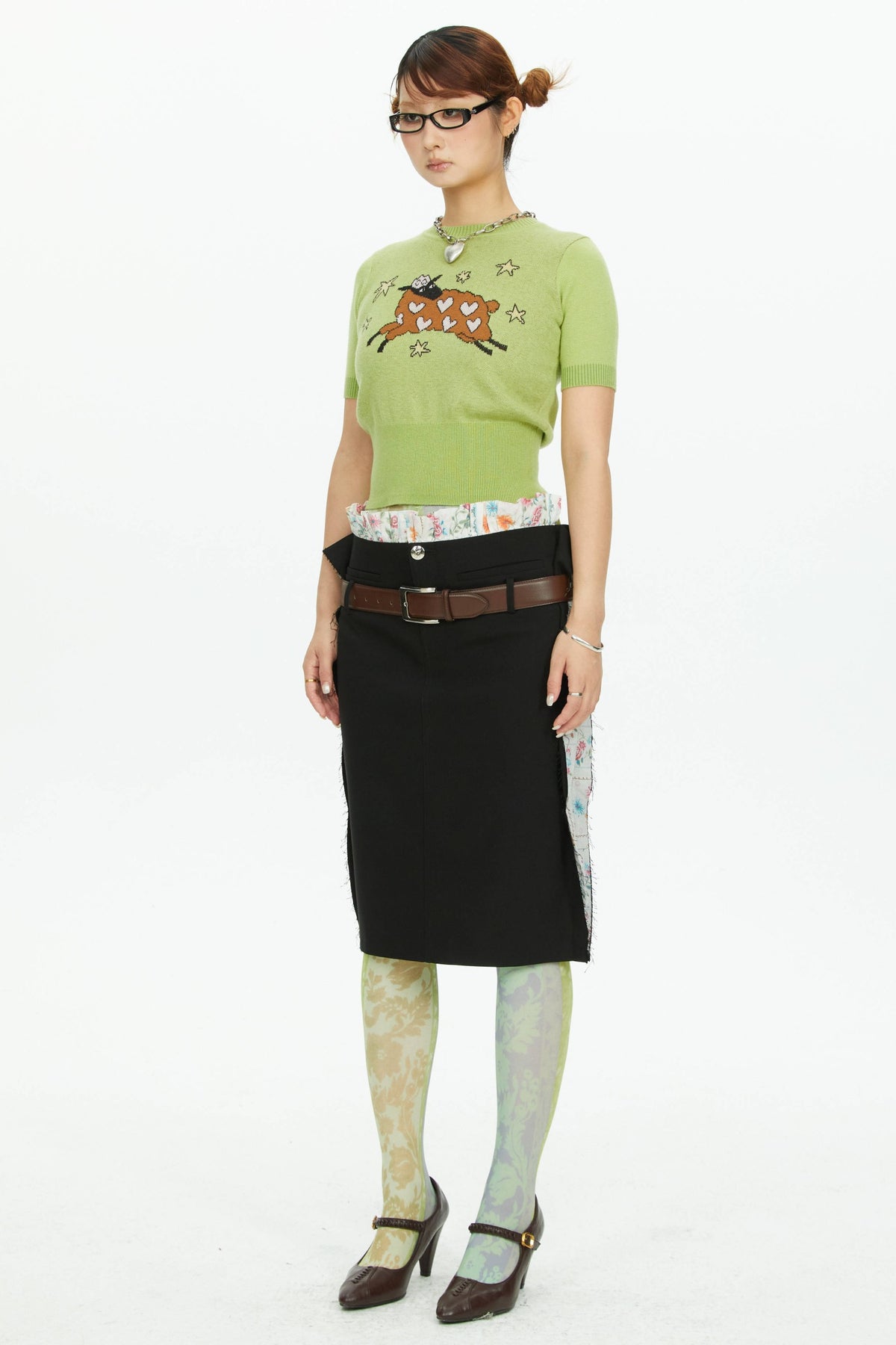 Retro-Strumpfhose mit Print