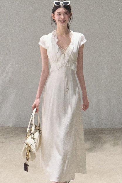 Lyocell Linen Lace Dress Set