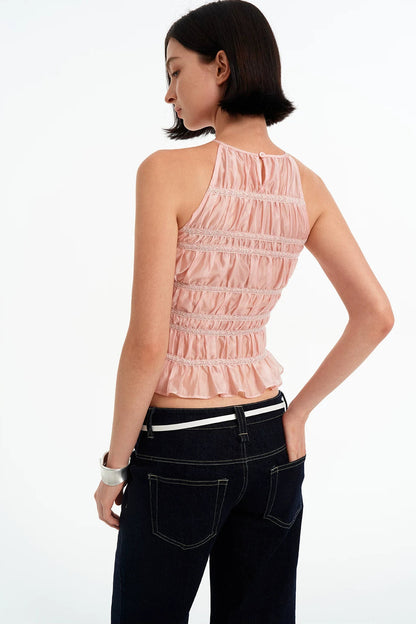 Tencel Halter Lace Camisole